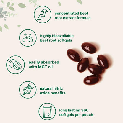 Micro Ingredients Beet Root Softgels with MCT Oil Highly Bioavailable